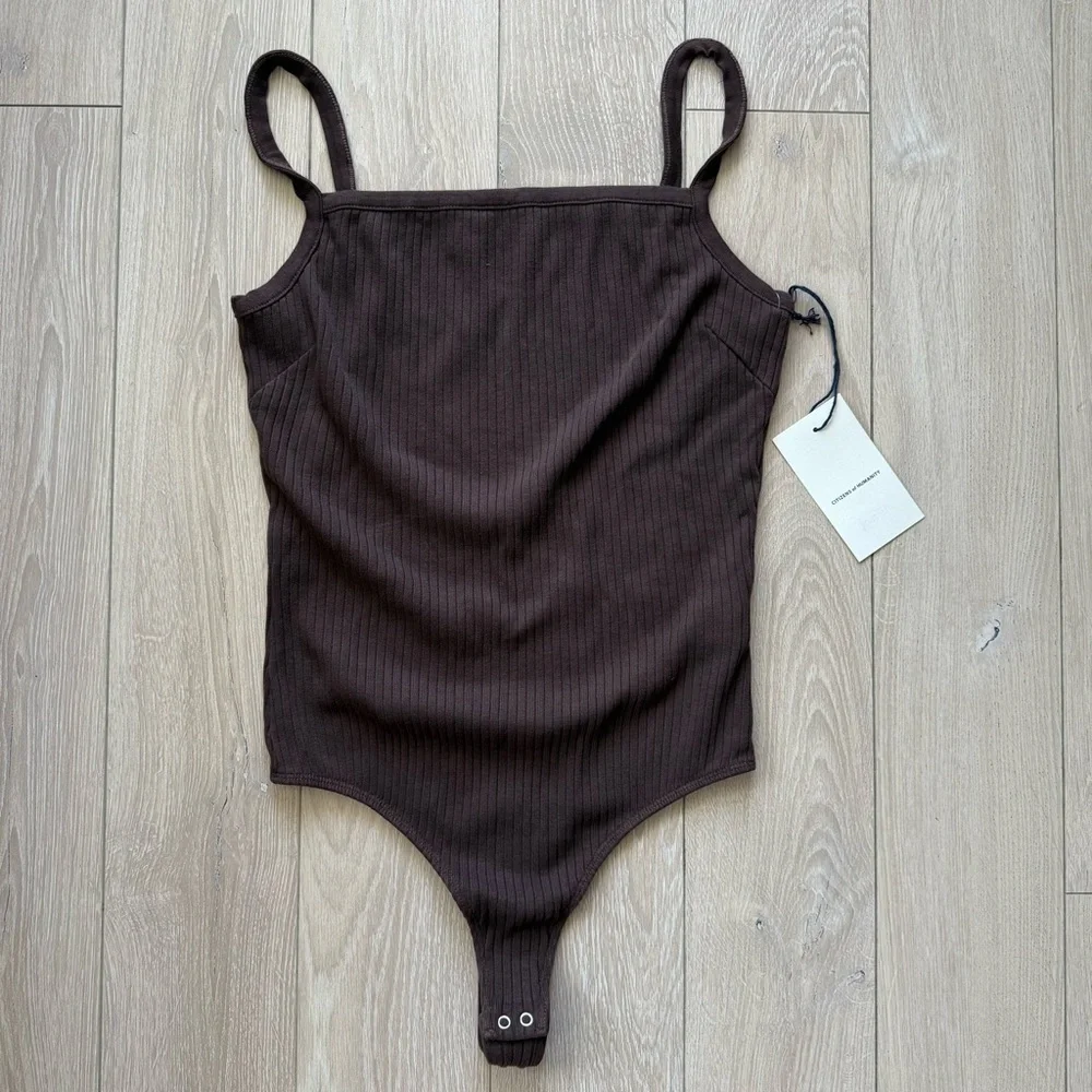 NWT Citizens of Humanity Harper Bodysuit Size XL In Bronze Brown Anthropologie - Picture 2 of 11